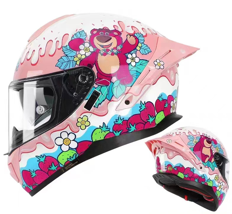 Изготовленный на заказ мотоциклетный шлем из углеродного волокна с рисунком для женщин и девочек